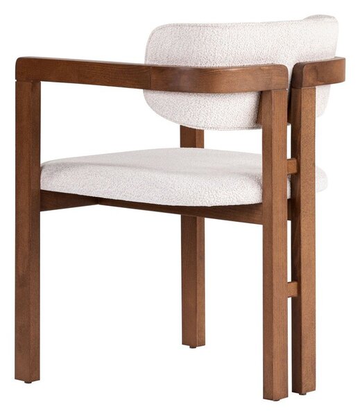 Biały fotel jadalniany z podłokietnikami Toscana – Kalune Design
