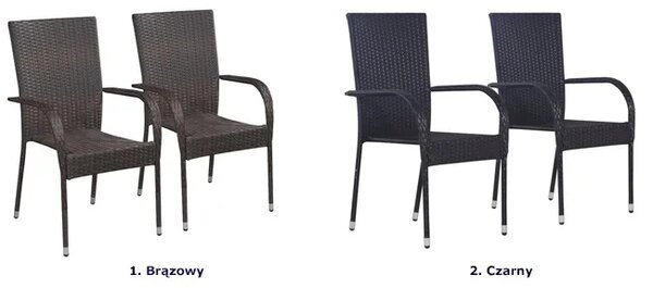 Zestaw brązowych krzeseł ogrodowych 2 szt. K0-T54