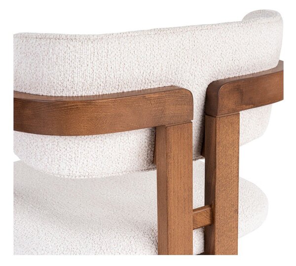 Biały fotel jadalniany z podłokietnikami Toscana – Kalune Design