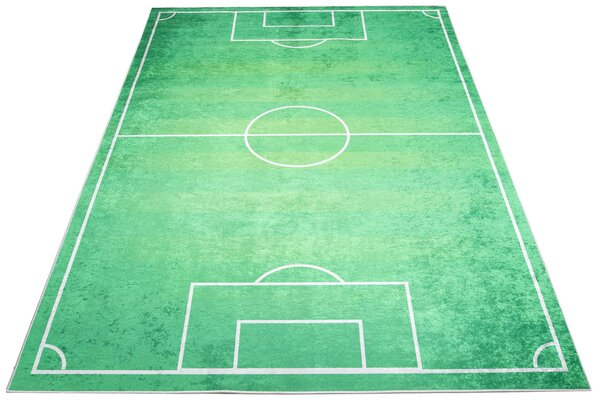 Zielony prostokątny dywan z boiskiem - Kazo 4X