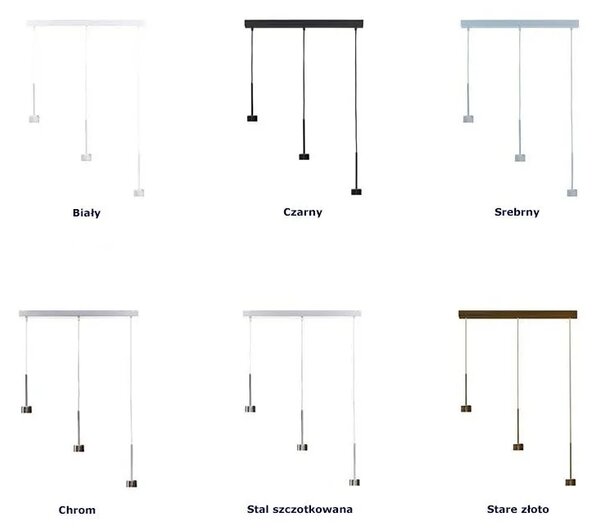 Lampa wisząca regulowana na srebrnym stelażu - EX391-Bornela - 5 kolorów