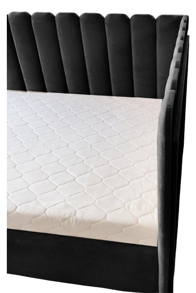 Łóżko tapicerowane sypialniane COMO 120x200 materac pojemnik PREMIUM Czarny
