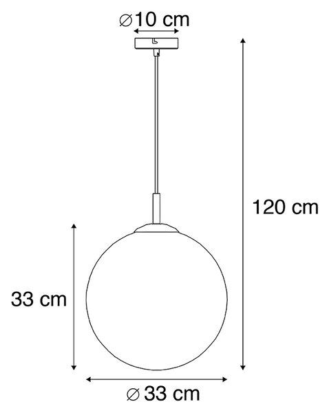 Inteligentna lampa wisząca mosiężna z oceanicznie niebieskim szkłem 33 cm z WiFi ST64 - Pallon