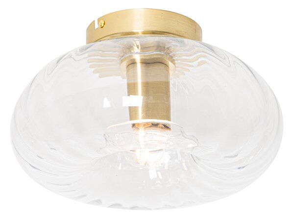 Lampa sufitowa art deco złota ze szkłem - Ayesha