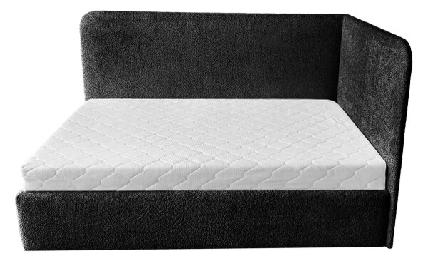 Łóżko sypialniane tapicerowane NOLA 120x200 materac pojemnik stelaż PREMIUM Czarny