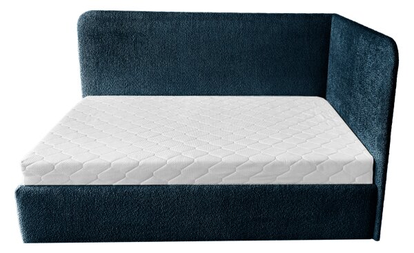 Łóżko sypialniane tapicerowane NOLA 120x200 materac pojemnik stelaż PREMIUM Granat