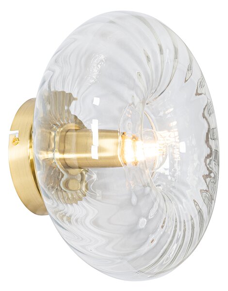Lampa ścienna art deco złota ze szkłem - Ayesha