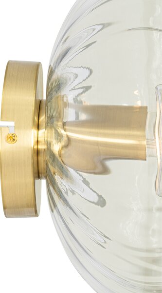 Lampa ścienna art deco złota ze szkłem - Ayesha