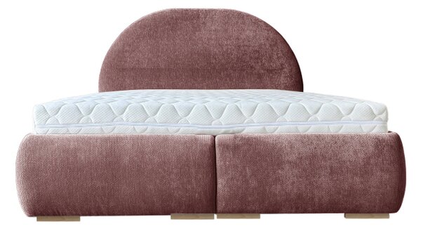 Łóżko tapicerowane 140x200 LUNARO materac pocket pojemnik PREMIUM Bordo