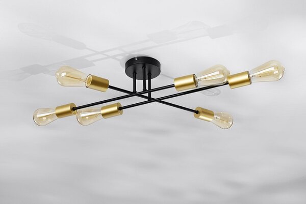 Sufitowa lampa z sześcioma cienkimi ramionami G5-H71