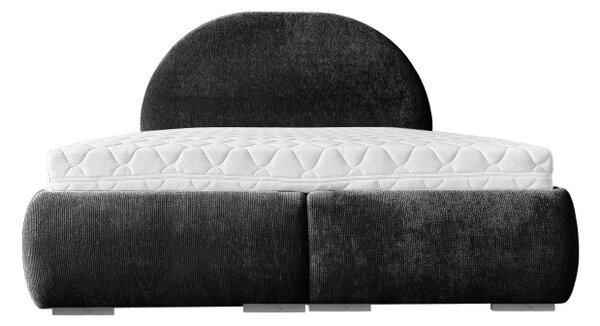 Łóżko tapicerowane 140x200 LUNARO materac pocket pojemnik PREMIUM Czarny
