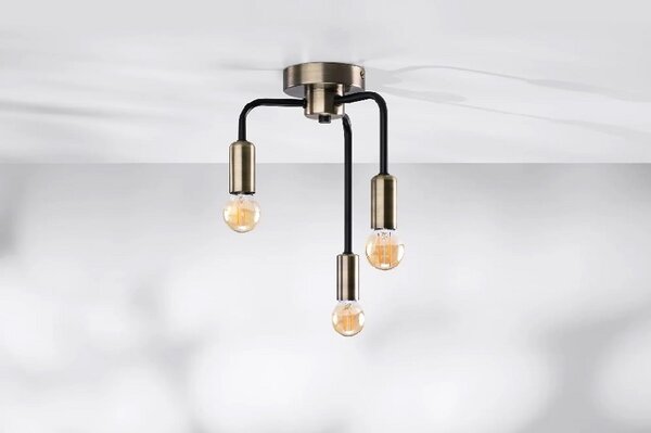 Trzyramienna loftowa lampa sufitowa czarny mat - V136 M9-D38