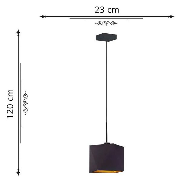 Geometryczna lampa wisząca na czarnym stelażu - EX418-Salles - 5 kolorów