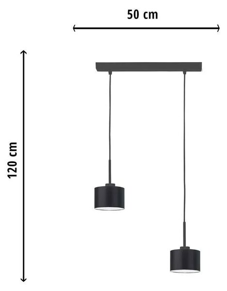 Regulowana okrągła lampa wisząca na czarnym stelażu - M3-W70