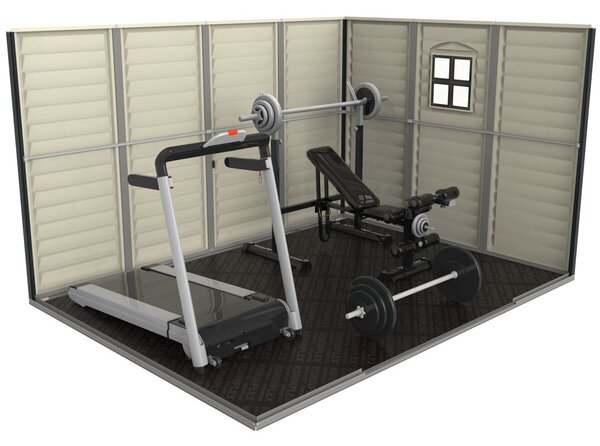 WoodSide Plus Domek ogrodowy 233 x 325 x 240 cm, winylowy, szary/antracyt DURAMAX 30227