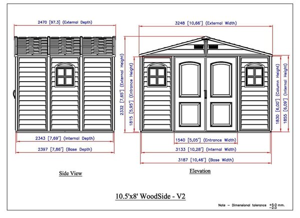 WoodSide Plus Domek ogrodowy 233 x 325 x 240 cm, winylowy, szary/antracyt DURAMAX 30227