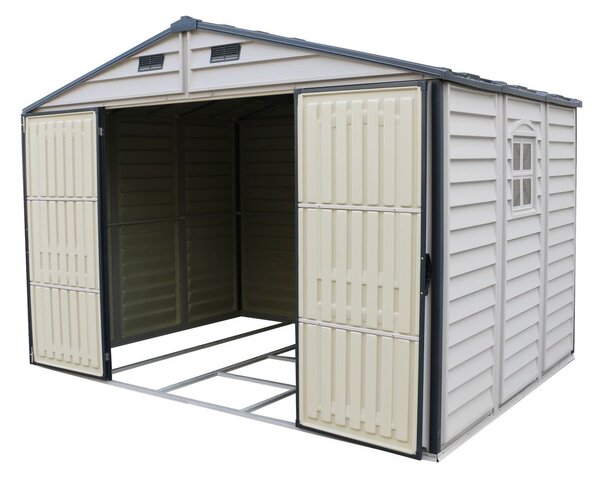WoodSide Plus Domek ogrodowy 233 x 325 x 240 cm, winylowy, szary/antracyt DURAMAX 30227