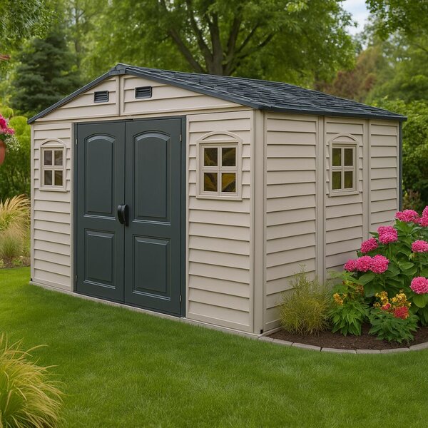 WoodSide Plus Domek ogrodowy 233 x 325 x 240 cm, winylowy, szary/antracyt DURAMAX 30227