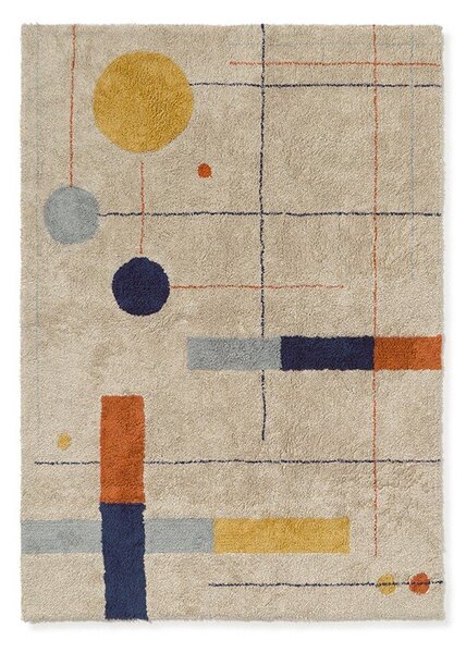 Beżowy bawełniany dywan odpowiedni do prania/tkany ręcznie 120x160 cm Geometrical Shapes – Lorena Canals