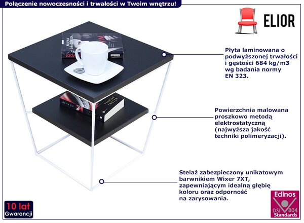 Minimalistyczny stolik kawowy z półką czarny D4-S64