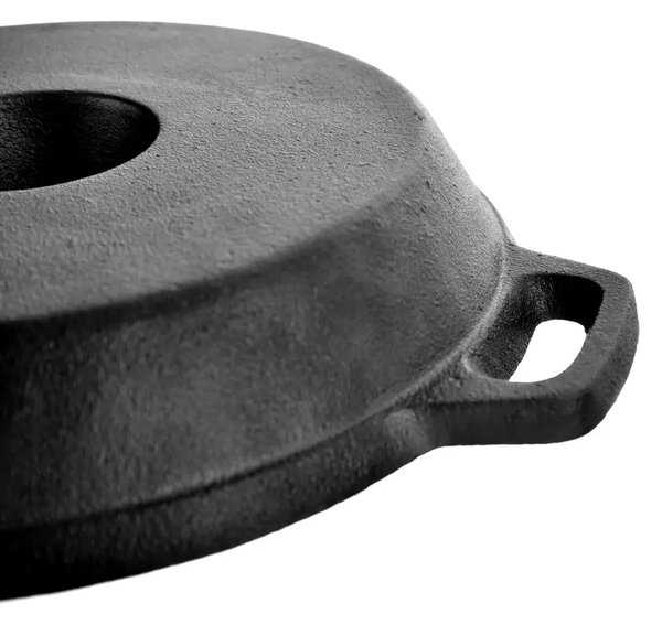 Patelnia do kurczaka ze stojakiem, 28 cm, żeliwna ORION 113208