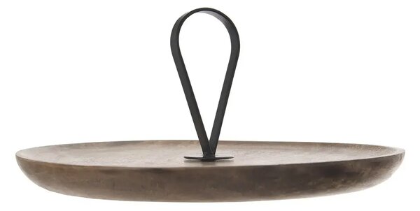Taca do serwowania Ø 30 cm, drewno mango/metal ORION 155014