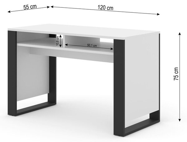 Białe Biurko Z Półkami L7-F82