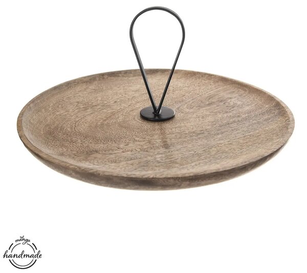Taca do serwowania Ø 30 cm, drewno mango/metal ORION 155014