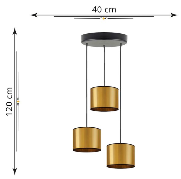 Złota okrągła lampa wisząca potrójna - 4X EX453 B2-S91