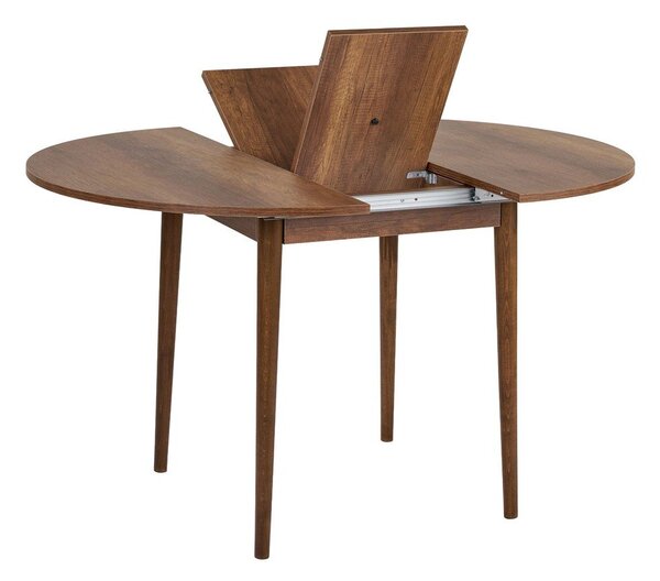 Okrągły rozkładany stół z dodatkowym blatem w dekorze orzecha ø 100 cm Viona – Kalune Design