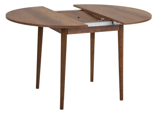 Okrągły rozkładany stół z dodatkowym blatem w dekorze orzecha ø 100 cm Viona – Kalune Design