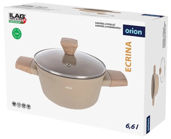 Ecrina Garnek 6,6 l z pokrywką szklaną ORION 113613