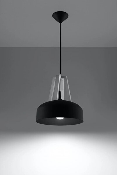 Czarna drewniana lampa wisząca loft - EX516 E1-P08