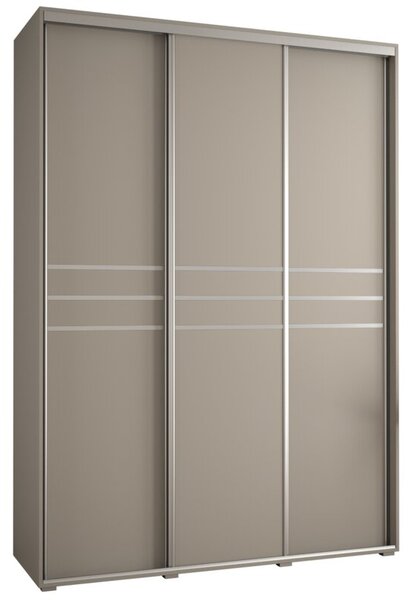 Szafa przesuwna wysoka Dakota 10 180, gł. 60 cm kaszmir + kaszmir + srebrny