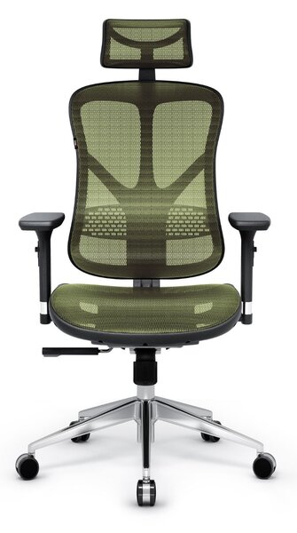 Fotel ergonomiczny Diablo V-Basic: czarno-zielony (1538), do biura, obrotowy