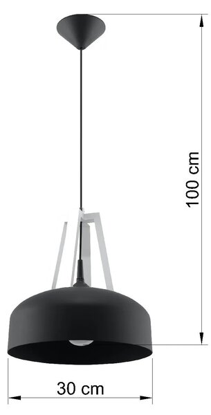 Czarna drewniana lampa wisząca loft - EX516 E1-P08