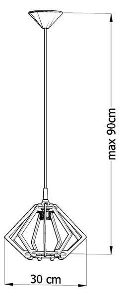 Drewniana lampa wisząca w stylu boho - 6X EX519 T2-M29