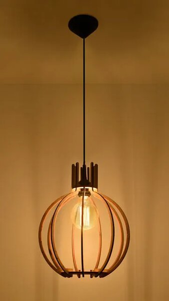 Okrągła drewniana lampa wisząca - 4X EX517 L7-P46
