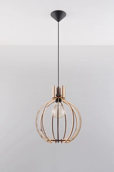 Okrągła drewniana lampa wisząca - 4X EX517 L7-P46