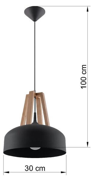 Czarna industrialna lampa wisząca - EX516 T0-R82