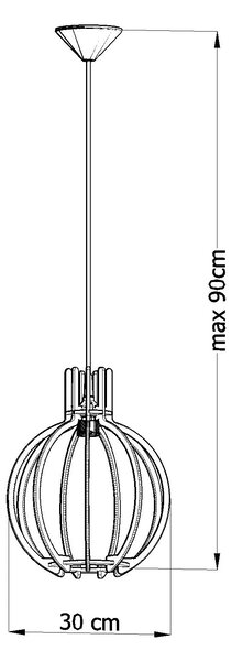 Okrągła drewniana lampa wisząca - 4X EX517 L7-P46