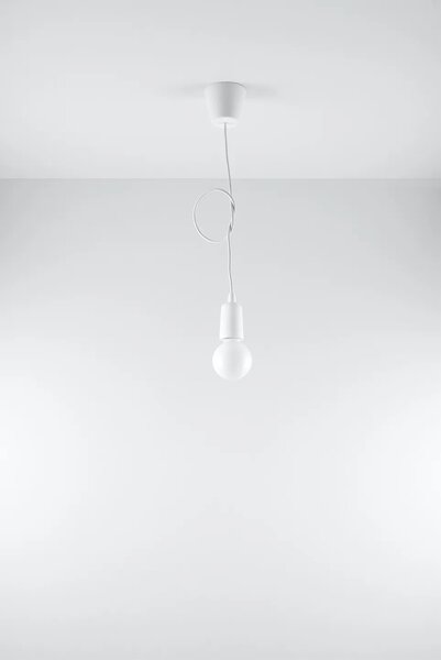 Biała pojedyncza lampa wisząca loft - 3X EX541 T8-Z59
