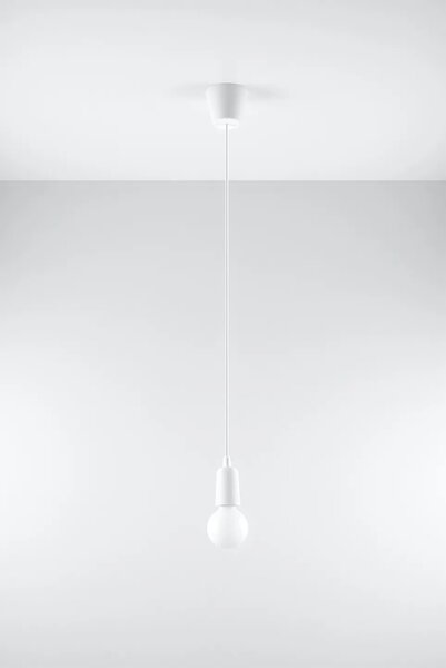 Biała pojedyncza lampa wisząca loft - 3X EX541 T8-Z59
