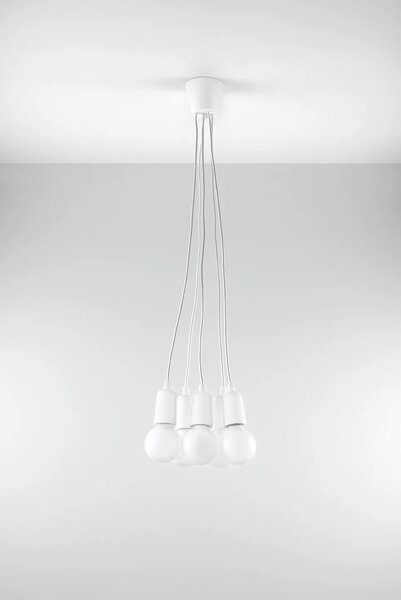 Biała loftowa lampa wisząca zwisy EX543 S5-G13