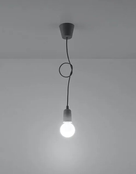 Szara lampa wisząca loft z regulacją wysokości - EX541 H5-D72