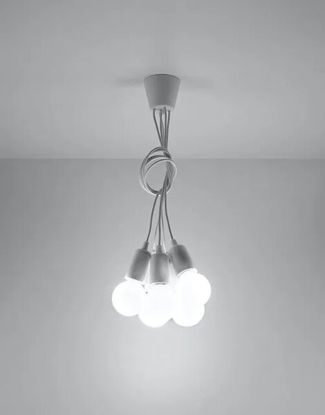 Biała loftowa lampa wisząca zwisy EX543 S5-G13