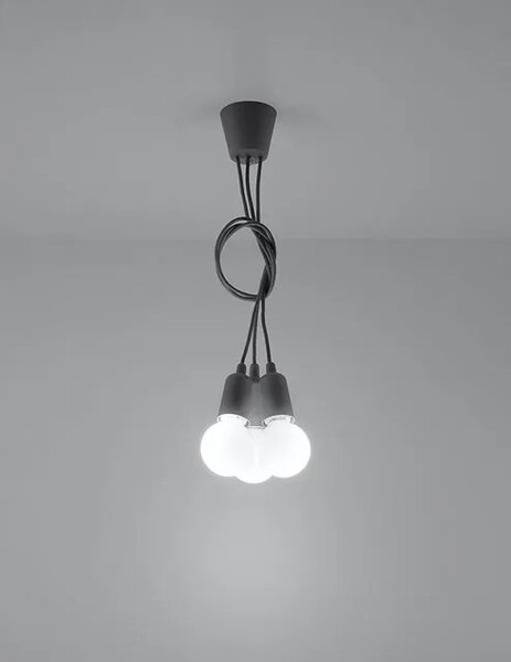 Szara potrójna lampa wisząca loftowa - EX542 E6-L99