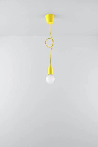 Żółta lampa wisząca w stylu industrialnym - EX541 W6-P62