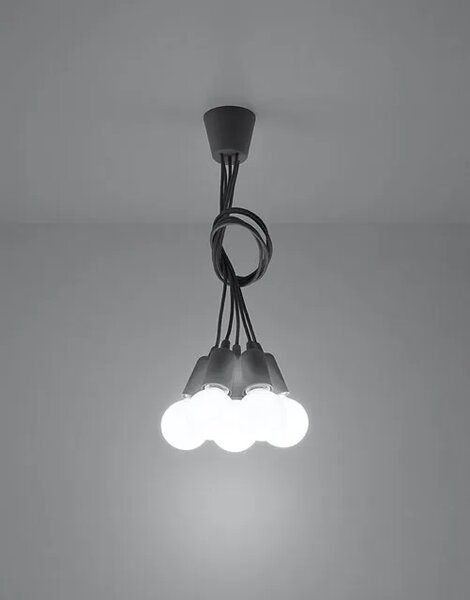 Szara lampa wisząca z regulacją zwisów - EX543 P7-N66