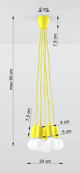 Żółta loftowa lampa wisząca - EX543 E4-B69
